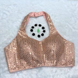 designer Sequence Halter Neck Blouse