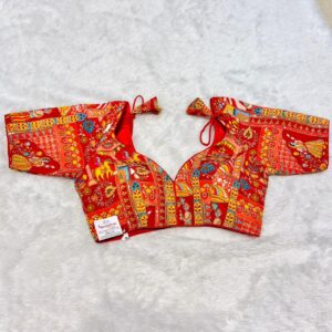 Multicolour With Red Base Colour Zari & Sequence Work